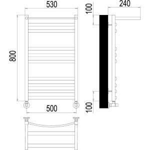 Купить Полотенцесушитель водяной Terminus Енисей П10 500*800 с полкой в Москве с доставкой Полотенцесушитель водяной Terminus Енисей П10 500*800 с полкой