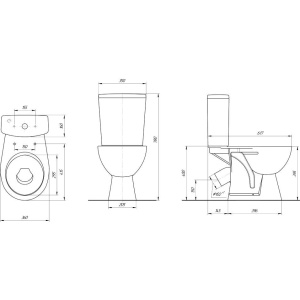 Унитаз-компакт Rosa Уют синий декор