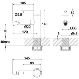 Купить Смеситель для биде WHITECROSS Y Y1220GLB брашированное золото в Москве с доставкой Смеситель для биде WHITECROSS Y Y1220GLB брашированное золото