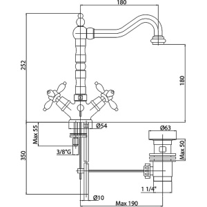 Смеситель для раковины Cezares Nostalgia LS2 02