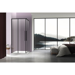 Душевой уголок Vincea Slim-N VSS-4SN8010CLB 100x80, профиль черный