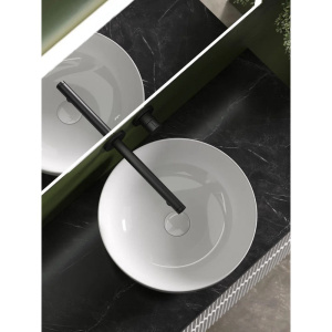 Купить Тумба с раковиной Sancos Snob R 100 см, bianco, столешница черный мрамор, раковина CN5024 в Москве с доставкой Тумба с раковиной Sancos Snob R 100 см, bianco, столешница черный мрамор, раковина CN5024