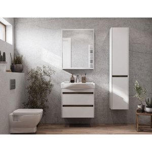 Тумба с раковиной AQUATON Нортон 65, подвесная. белый глянец