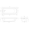 Акриловая ванна Cezares Eco 180x80 см, с ножками