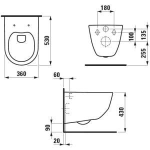 Купить Унитаз подвесной с сиденьем Laufen PRO 6.2096.6.395.000.1 безободковый в Москве с доставкой Унитаз подвесной с сиденьем Laufen PRO 6.2096.6.395.000.1 безободковый