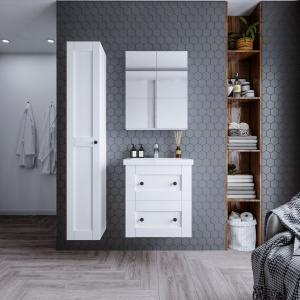 Купить Тумба с раковиной Бриклаер Хелена, 60 белая в Москве с доставкой Тумба с раковиной Бриклаер Хелена, 60 белая