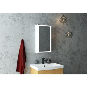 Зеркало-шкаф Art&Max Techno R 35 с подсветкой, белое