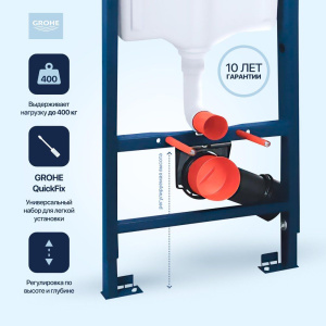 Система инсталляции для унитазов Grohe Solido 38811KF0 3 в 1 с кнопкой смыва