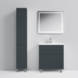 Купить Тумба с раковиной AM.PM Gem 75 графит матовый, напольная, с 2 ящиками в Москве с доставкой Тумба с раковиной AM.PM Gem 75 графит матовый, напольная, с 2 ящиками