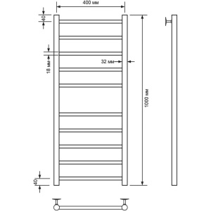Полотенцесушитель водяной Comfysan Noumi W-10 100х40 белый матовый