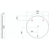 Зеркало круглое Raval Solo 100, с подсветкой и часами