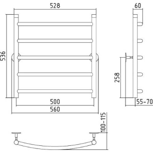 Купить Полотенцесушитель водяной Стилье Универсал-50 60x50 в Москве с доставкой Полотенцесушитель водяной Стилье Универсал-50 60x50