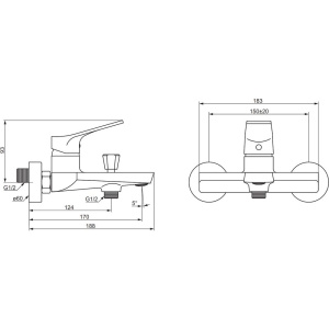 Смеситель для ванны с душем Damixa Urban DX9510000 хром