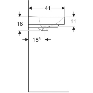 Раковина подвесная Geberit Smyle 50 500.256.01.1 белая