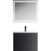 Мебель для ванной AM.PM Gem 75 черная матовая, подвесная, с 2 ящиками, с белой раковиной