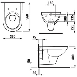 Унитаз подвесной Laufen PRO 8.2095.0.000.000.1