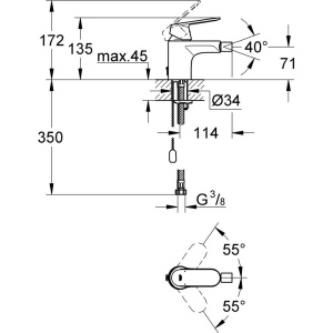 Смеситель для биде Grohe Eurosmart Cosmopolitan 32840000