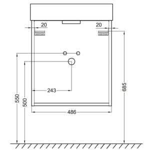 Купить Тумба под раковину Jacob Delafon Tolbiac 50 EB1378-E75 дуб давос натуральный в Москве с доставкой Тумба под раковину Jacob Delafon Tolbiac 50 EB1378-E75 дуб давос натуральный