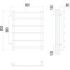 Полотенцесушитель водяной Terminus Квинта П6 500x800 с боковым подключением 500