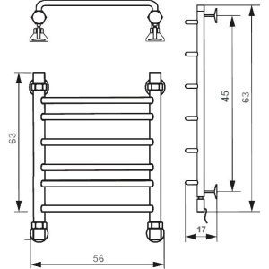 Полотенцесушитель водяной Ника Quadro Л 90 г2 60/50