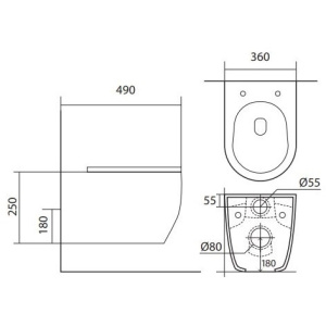 Унитаз подвесной с сиденьем микролифт Aquatek Европа AQ1106T-00 безободковый
