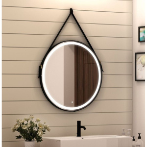 Купить Зеркало круглое Art&Max Milan 65 черный ремень в Москве с доставкой Зеркало круглое Art&Max Milan 65 черный ремень