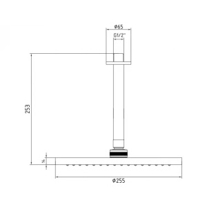 Верхний душ E.C.A. Myra 102145033C1EX черный