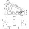 Акриловая ванна Vagnerplast Selena L 160x105 см, угловая, с каркасом, асимметричная