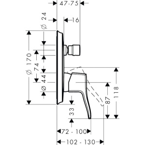 Смеситель для ванны с душем Hansgrohe Metris classic Metris Classic 31485000
