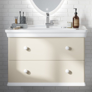 Мебель для ванной STWORKI Вестерос 85 бежевая, в стиле прованс (гарнитур. комплект)