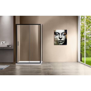 Душевой уголок Vincea Garda VSR-1G9015CLB 150x90 см, профиль черный, стекло прозрачное