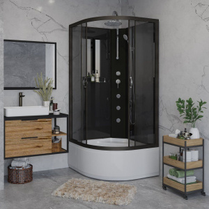 Душевая кабина Niagara Classic NG-6508-14BKTG 90x90 см, без крыши, с гидромассажем и тропическим душем