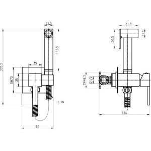 Гигиенический душ Cezares CZR-SET-DA2-ID3-FMM120-01 хром