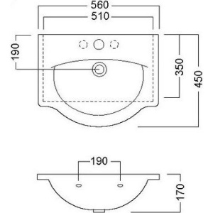 Раковина Hatria Sophie Y0HG01 56 см, белая