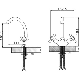Смеситель для раковины Rossinka H H02-62