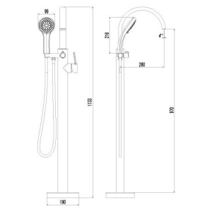 Напольный смеситель для ванны с душем Lemark Atlantiss LM3244C