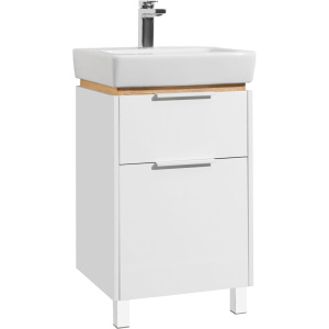 Тумба с раковиной STWORKI Дублин 50, подвесная, с накладной раковиной, узкая, в скандинавском стиле