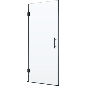 Душевая дверь в нишу RGW Hotel HO-011-B 700х1950 профиль черный, стекло прозрачное