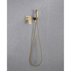 Гигиенический душ Abber Daheim AF8225G со смесителем, С ВНУТРЕННЕЙ ЧАСТЬЮ, золото