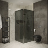 Душевой уголок STWORKI Орхус 90х90 см, профиль хром глянцевый, тонированное стекло