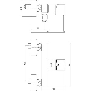Смеситель для душа E.C.A. Nita 102154026EX