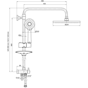 Душевая стойка E.C.A. Myra 102158030EX хром