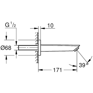 Излив для ванны Grohe Eurosmart 13448003 хром