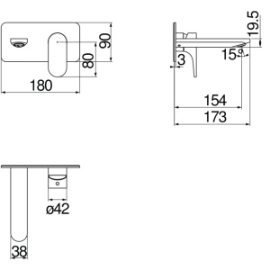 Смеситель для раковины Nobili Yoyo YO126198CR (внешняя часть), хром
