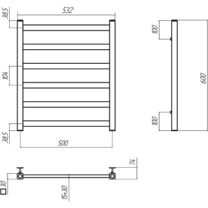 Полотенцесушитель водяной Terminus Ното П6 500х600