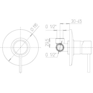 Смеситель для душа Paini Cox 78CR690 С ВНУТРЕННЕЙ ЧАСТЬЮ, хром
