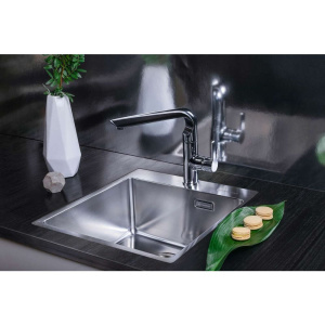 Комплект Мойка кухонная Omoikiri Amadare 45-IN + Смеситель Yamada BN нержавеющая сталь