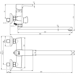 Купить Смеситель для ванны с душем Lemark Ursus LM7251BL в Москве с доставкой Смеситель для ванны с душем Lemark Ursus LM7251BL