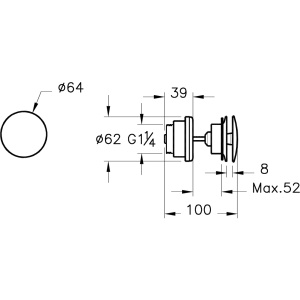 Купить Донный клапан для раковин без перелива VitrA A45148 в Москве с доставкой Донный клапан для раковин без перелива VitrA A45148