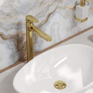 Смеситель для раковины Wasserkraft Neckar 2103H глянцевое золото PVD